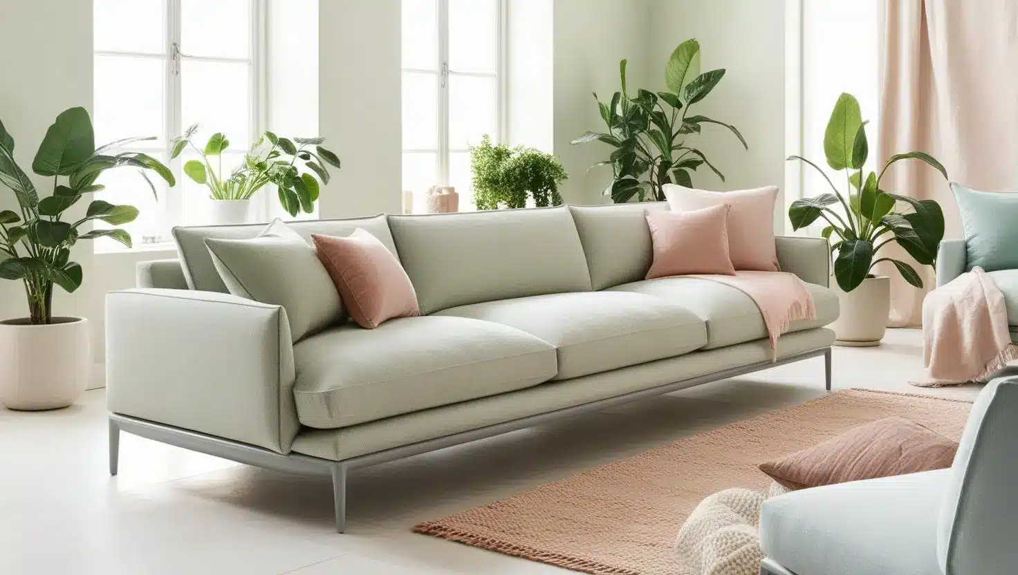 Living Room with Trendy Spring Upholstery